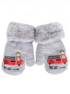 Варежки Yoclub Пожарная машина р.10 /серый RED-0011C-AA1A#000010