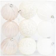 Набір ялинкових куль Сніжний d 80 мм 9 шт./уп.