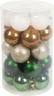 Набір ялинкових куль мікс зелен-золотий d 7 мм 25 шт./уп. Набір ялинкових куль мікс зелен-золотий d 7 мм 25 шт./уп.