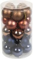 Набір ялинкових куль мікс синьо-рожево-золотий d 7 мм 25 шт./уп.