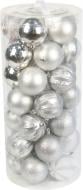 Набір ялинкових куль 25IPC-12 сріблястий d 70 мм 35 шт./уп.