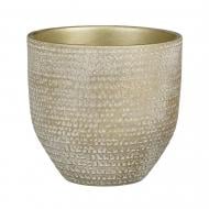 Вазон керамика Carrie pot round 20х18 см круглый шампань металлик 3,6 л Edelman (1133436)
