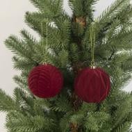 Куля пластикова флокована дизайн в асортименті d 80 мм бордовий 25MSC-34