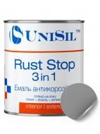 Ґрунт-емаль UniSil антикорозійна Rust Stop 3 in 1 сірий глянець 0,75 л