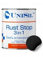 Ґрунт-емаль UniSil антикорозійна Rust Stop 3 in 1 чорний глянець 0,75 л