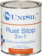 Грунт-эмаль UniSil антикоррозионная Rust Stop 3 in 1 черный глянец 2,5 л
