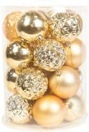 Набір ялинкових куль 25IPC-14 золотий d 80 мм 20 шт./уп.