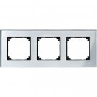 Рамка трехместная Merten M-Elegance горизонтальная серебряный бриллиант MTN4030-3260