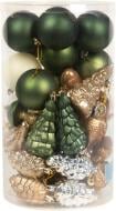 Набір новорічних прикрас Лісовий зелено-бронзовий 40 шт./уп. Набір новорічних прикрас Лісовий зелено-бронзовий 40 шт./уп.