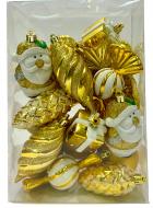 Набор игрушек формовых украшений и шаров 28 шт золотой