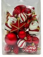 Набір іграшок формових прикрас і куль 28 шт червоний