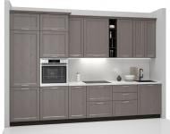 Кухня Грейд Бордо прямая (готовый комплект) МДФ 3,4м дуб платиновый/дерево карбон