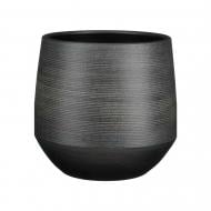 Вазон керамика Evora pot round 24х23 см круглый черный Edelman (1138176)