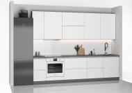 Кухня Грейд Джокер прямая (готовый комплект) ДСП 3м белый альба/графит серый