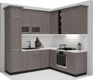 Кухня Грейд Бордо угловая (готовый комплект) МДФ 2,4×2м дуб платиновый/дерево карбон