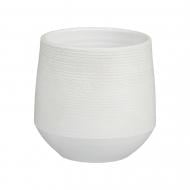 Вазон керамика Evora pot round 16х15 см круглый белый Edelman (1148558)