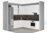 Кухня Грейд Джокер угловая (готовый комплект) ДСП 1,8×2,6м белый альба/белый