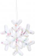 Декорация новогодняя Китай Снежинка с бисером YE2360W 14,5 см белый
