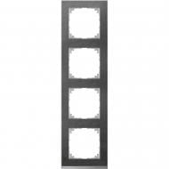 Рамка четырехместная Merten M-Pure вертикальная алюминий MTN4040-3669