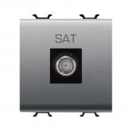 Механизм розетки спутниковая без заземления Gewiss Chorusmart 2 мод. SAT тип F титан GW14377