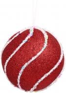 Куля новорічна Китай з бісером d 100 мм червоний YE2072R