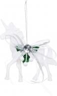 Декорация новогодняя Китай Единорог с декором YE523W 11 см белый