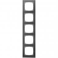 Рамка пятиместная Merten M-Pure вертикальная алюминий MTN4050-3669