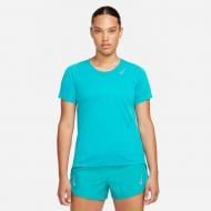 Футболка Nike W NK FAST DF SS TOP DD5927-443 р.S бірюзовий