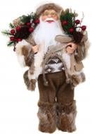 Декорация новогодняя Санта 30 см бежево-коричневый лесной с мешочком Y2502E 30 см