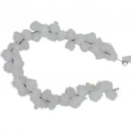 Декорация новогодняя гирлянда с белыми пучками 120 см