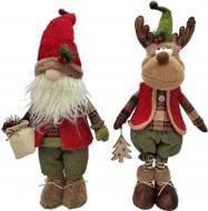Декорація новорічна текстиль в асортименті Санта / Лось червоно-коричневий 19х10х68 см