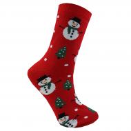 Носки махровые унисекс Premier Socks Новый год Ho Ho Snow р. 16–18 красный
