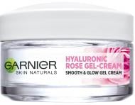 Крем-гель денний Garnier Skin Naturals зволожувальний гіалуроновий з трояндовою водою 50 мл