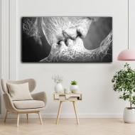 Постер Black and White Kiss 50x100 см Brushme