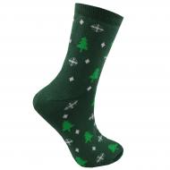 Носки махровые унисекс Premier Socks Новый год Елки и снежинки р. 22–24 зеленый