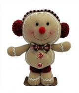 Декорация новогодняя пряник бежево-красный 25х14х32 см