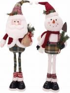 Декорация новогодняя Снеговик и Санта красно-зеленый 20х82 см