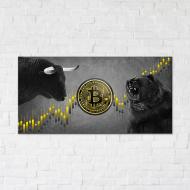 Постер Bitcoin Bulls&Bears 70x140 см Brushme