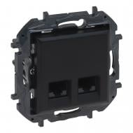 Розетка комп’ютерна подвійна без заземлення Legrand Niloe Step IP20 чорний