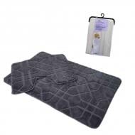 Набір килимків Dariana Standard 60х100+60х50 см сірий геометрія + фіранка PEVA