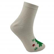 Носки детские унисекс Premier Socks махровые Новый год "Елочка" р. 22–24 молочный