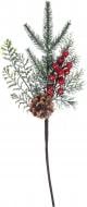 Веточка декоративная хвойная с шишкой и ягодами 45 см ESX24372