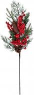 Веточка декоративная хвойная густая с шишками и красными ягодами 75 см ESX24481