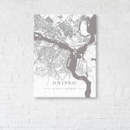 Постер Dnipro White Map 50x65 см Brushme