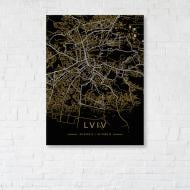 Постер Lviv Gold Map 50x65 см Brushme