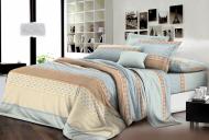 УЦЕНКА! Комплект постельного белья Caralis 2.0 с рисунком бежевый с голубым SoundSleep (УЦ №187)