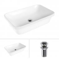 Умивальник Helmken 37060000 2 в 1: прямокутний 60 см із донним клапаном Сlick-clack, хром Умивальник Helmken 37060000 2 в 1: прямокутний 60 см із донним клапаном Сlick-clack, хром