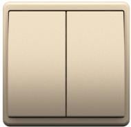 Выключатель двухклавишный Apolo без подсветки шампань 50061 TCH