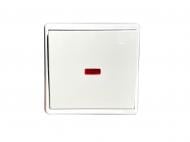 Выключатель одноклавишный Apolo с подсветкой белый 50012 TBR