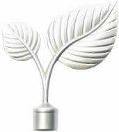 Наконечник Gardinia Alabama Blatt наборной d20 мм серебряный 1 шт.